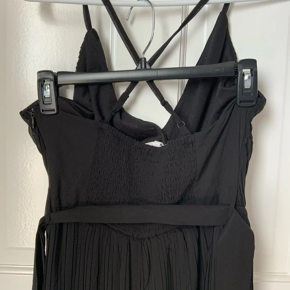 Beyond Words Flowy Black Wide Leg Jumpsuit - Picture 5 of 5